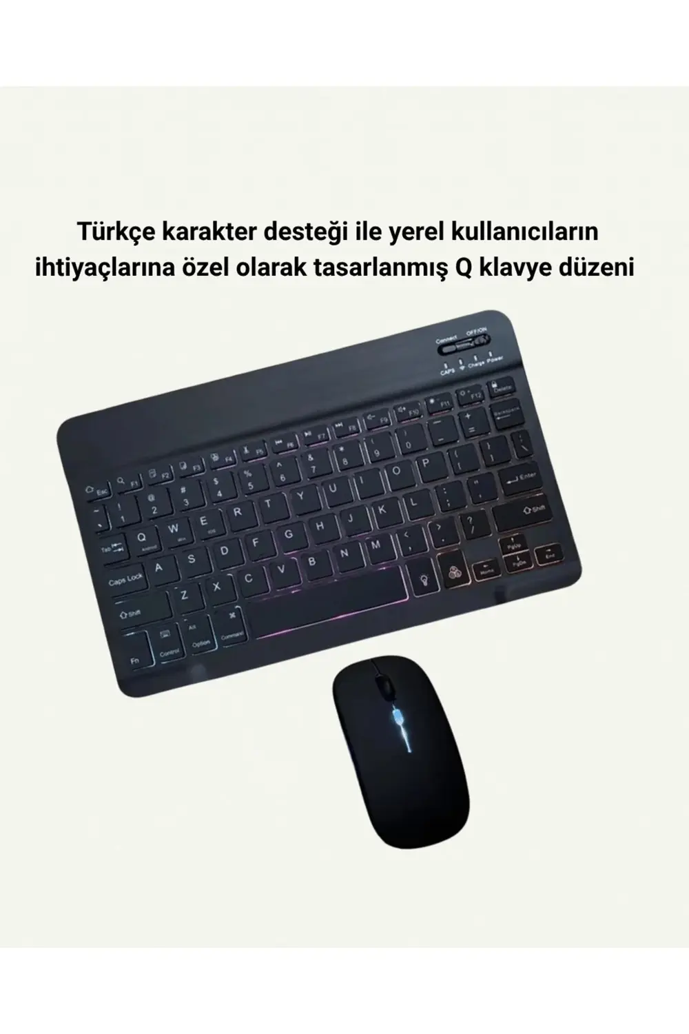 Türkçe Q Klavye Düzenli RGB Kablosuz Klavye Mouse Set