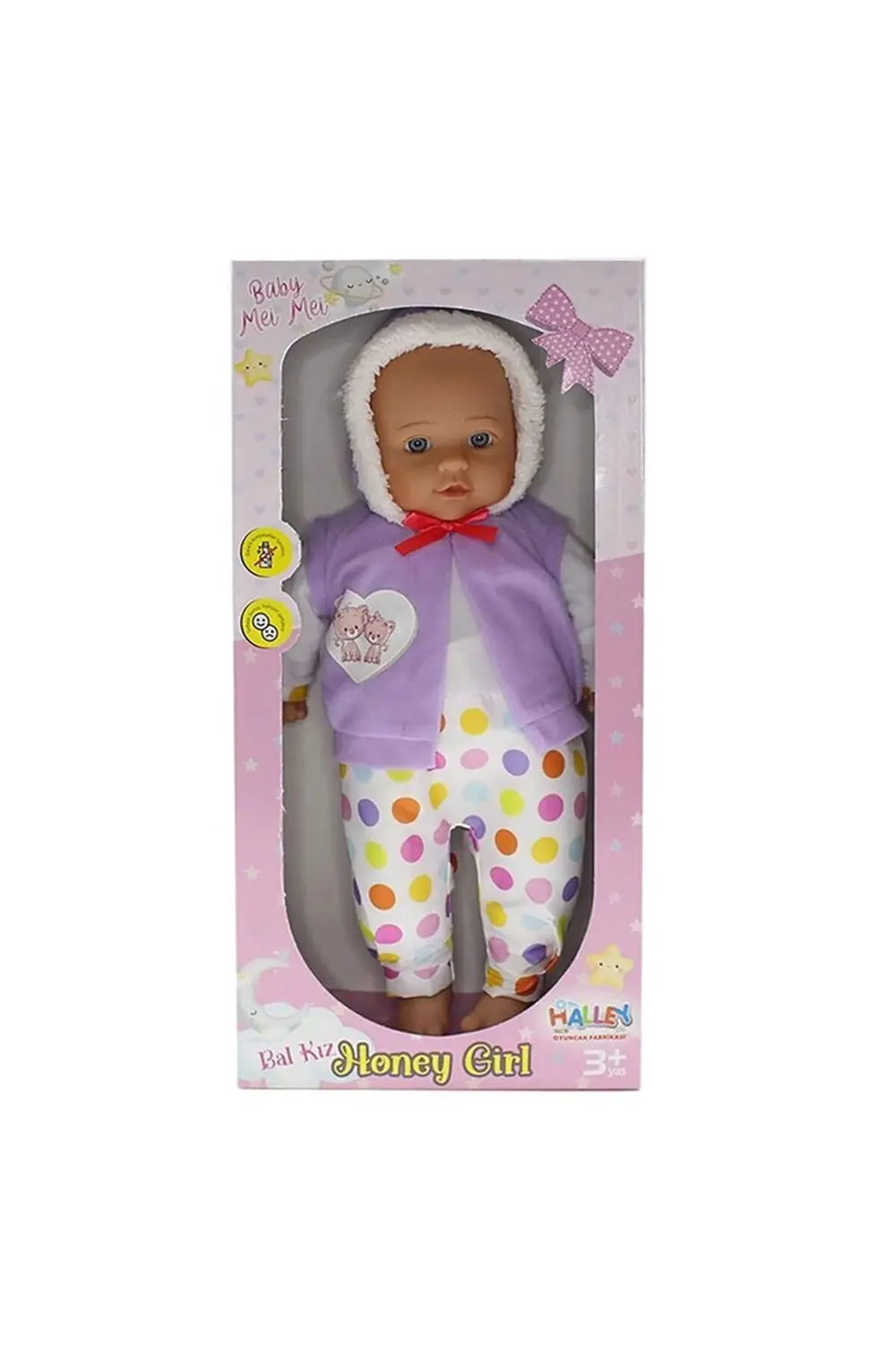 Türkçe Şarkı Söyleyen Bal Kız Et Bebek 45 cm