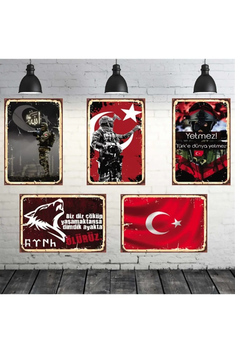 Türkçü Temalı 5 Adet Mdf Tablo Seti 20x30 cm Fiyatı, Yorumları ve Özellikleri