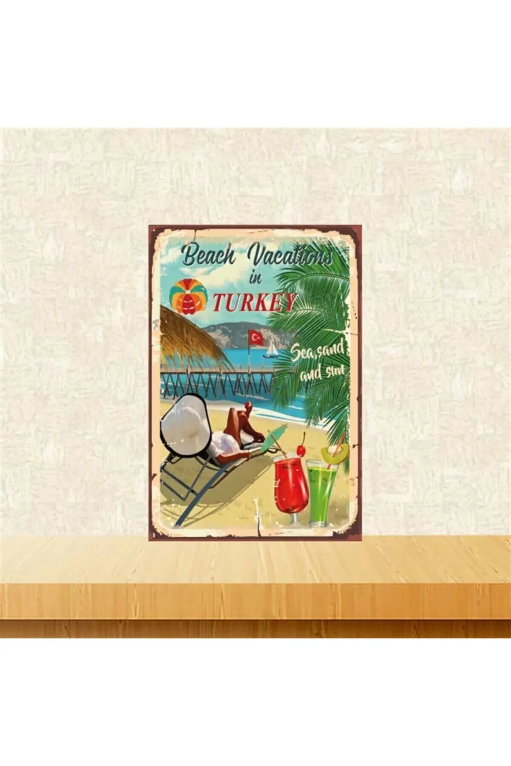 Turkey 20-30 cm Retro Ahşap Poster Tkfx4215