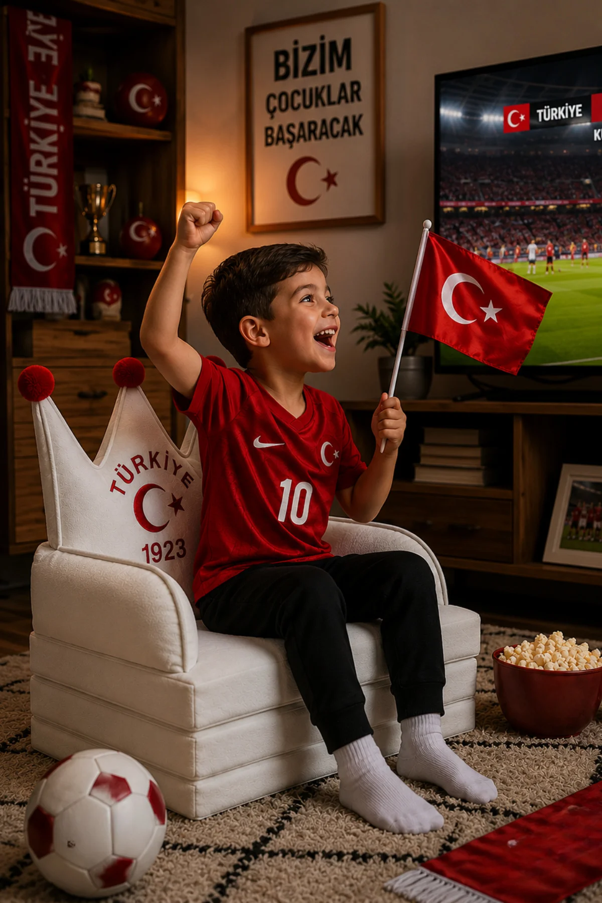 Türkiye Futbol Takımı Taraftar Temalı Katlanabilir Çocuk Koltuğu 