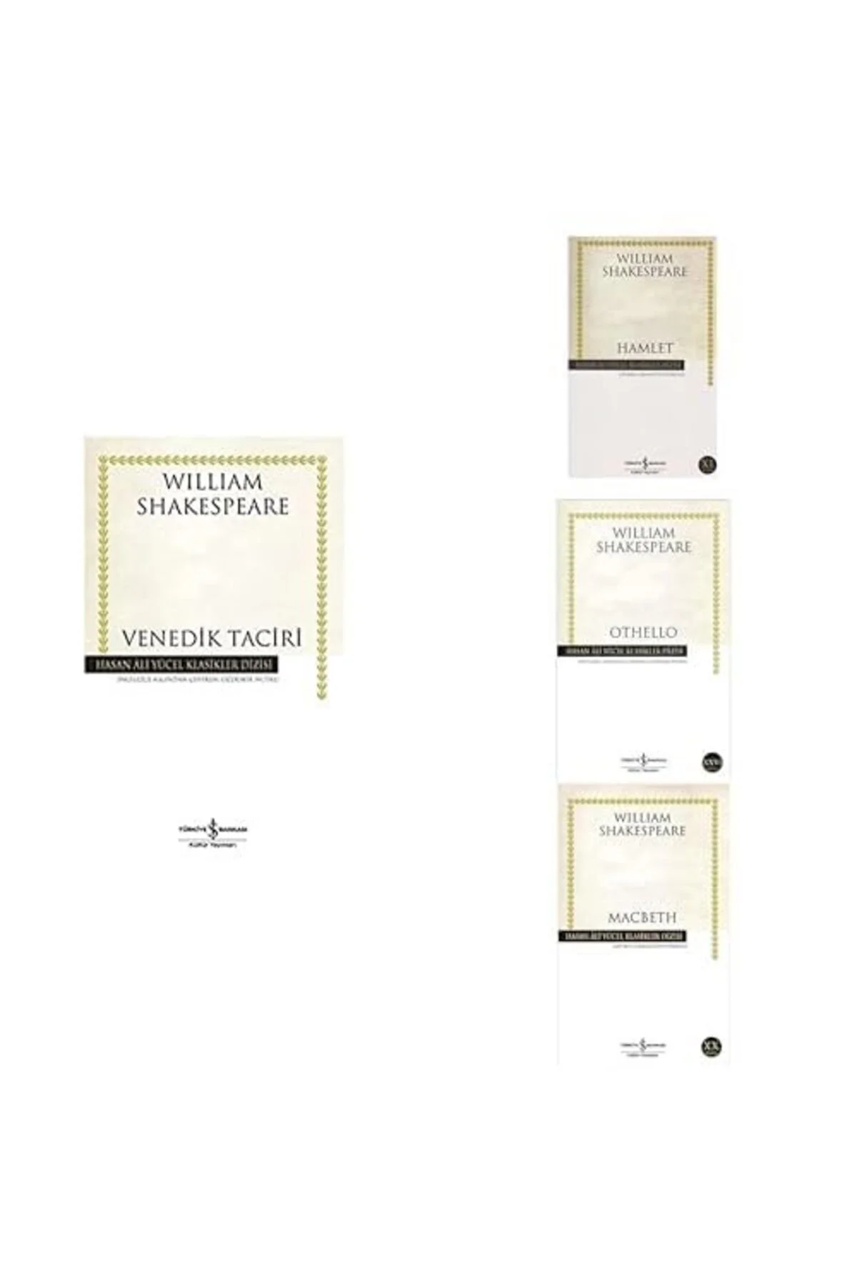 turkiye is bankasi kultur yayinlari , venedik taciri+ hamlet + othello + macbeth = 4 set