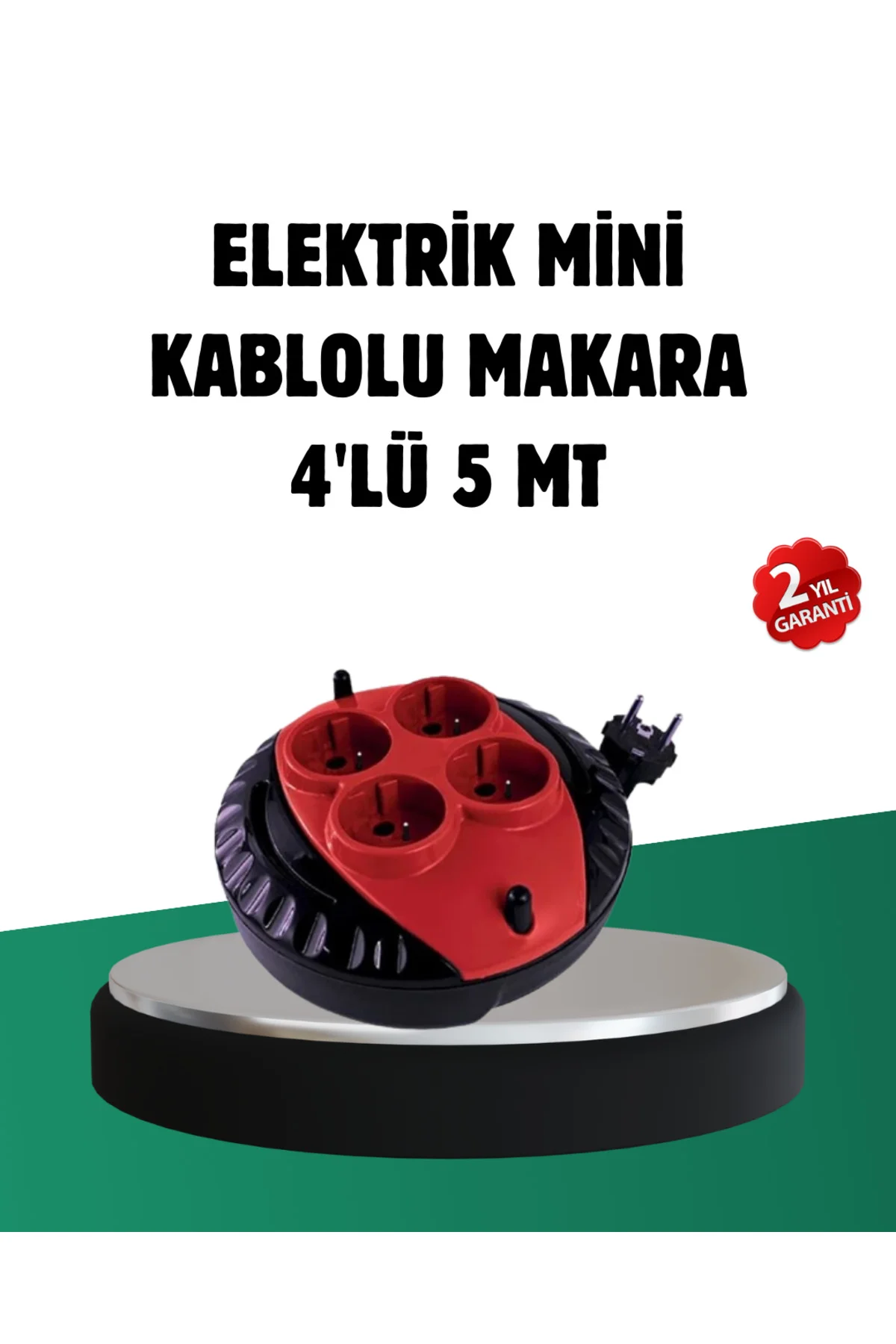 Türkiye Üretimi 5 Metre 4 Prizli Kablolu Makara
