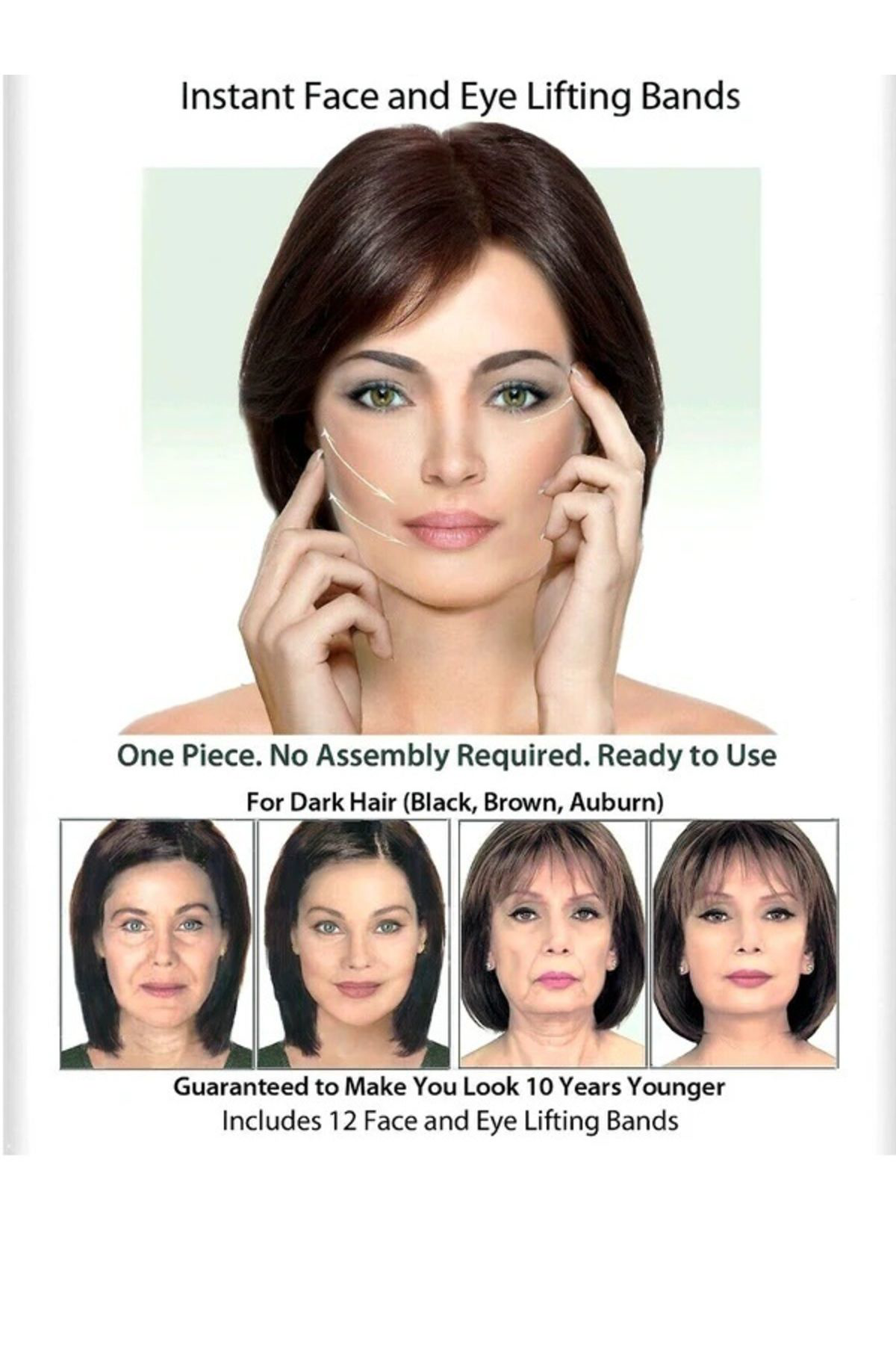 Turkiye'de Ilk Yüz-kaş Gerdirme Bandı 12li Tek Parca Ipsiz Medika