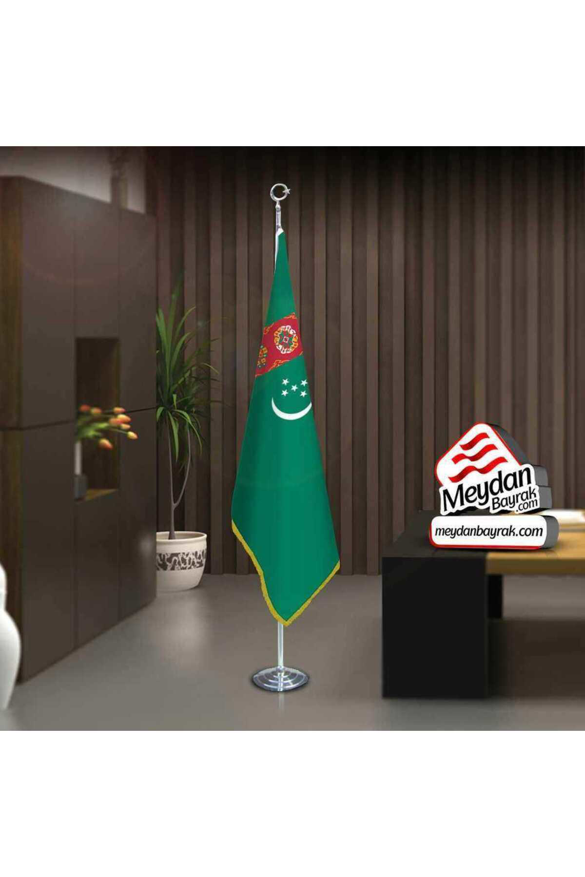 Türkmenistan Cumhuriyeti Bayrak -Ofis -Makam-Toplantı Odaları -Di