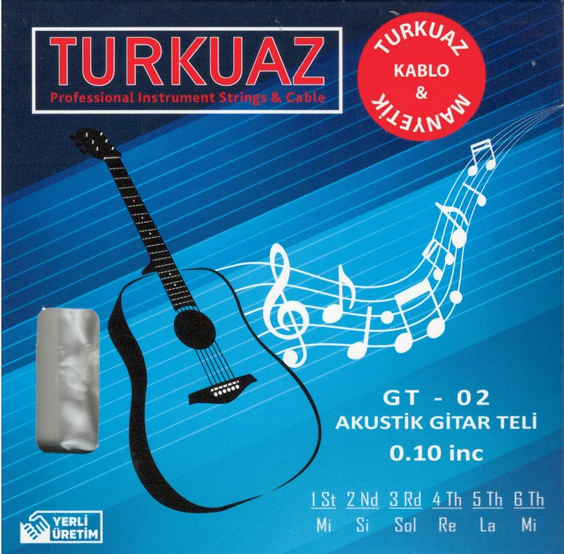 Turkuaz  Gt-02 Akustik Gitar Teli 010 Takim Tel