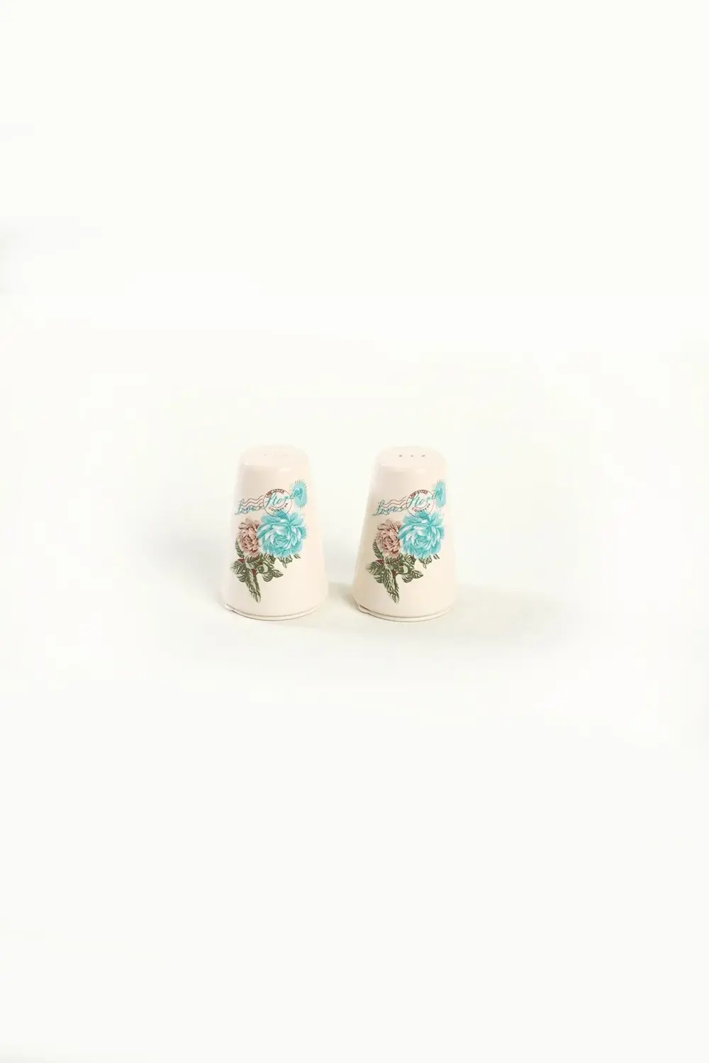 Turkuaz Gül Tuzluk 8 Cm 2 Parça