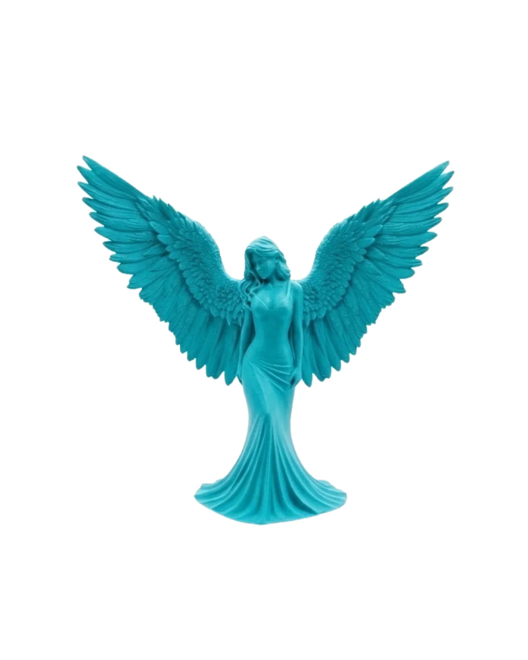 Turkuaz Melek Biblo 3D Dekoratif Angel Figür Küçük Boy Ev Aksesua