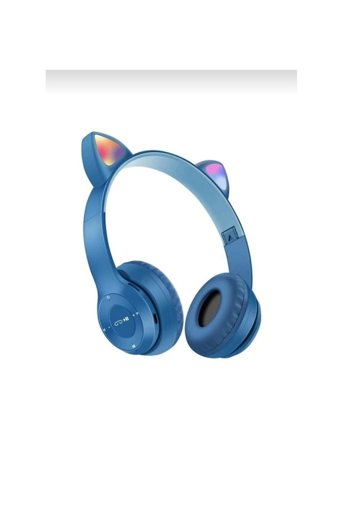 Turkuaz renk kulak üstü bluetooth 5.0 kablosuz kulaklık 1 yıl garantili aux girişli çocuk
