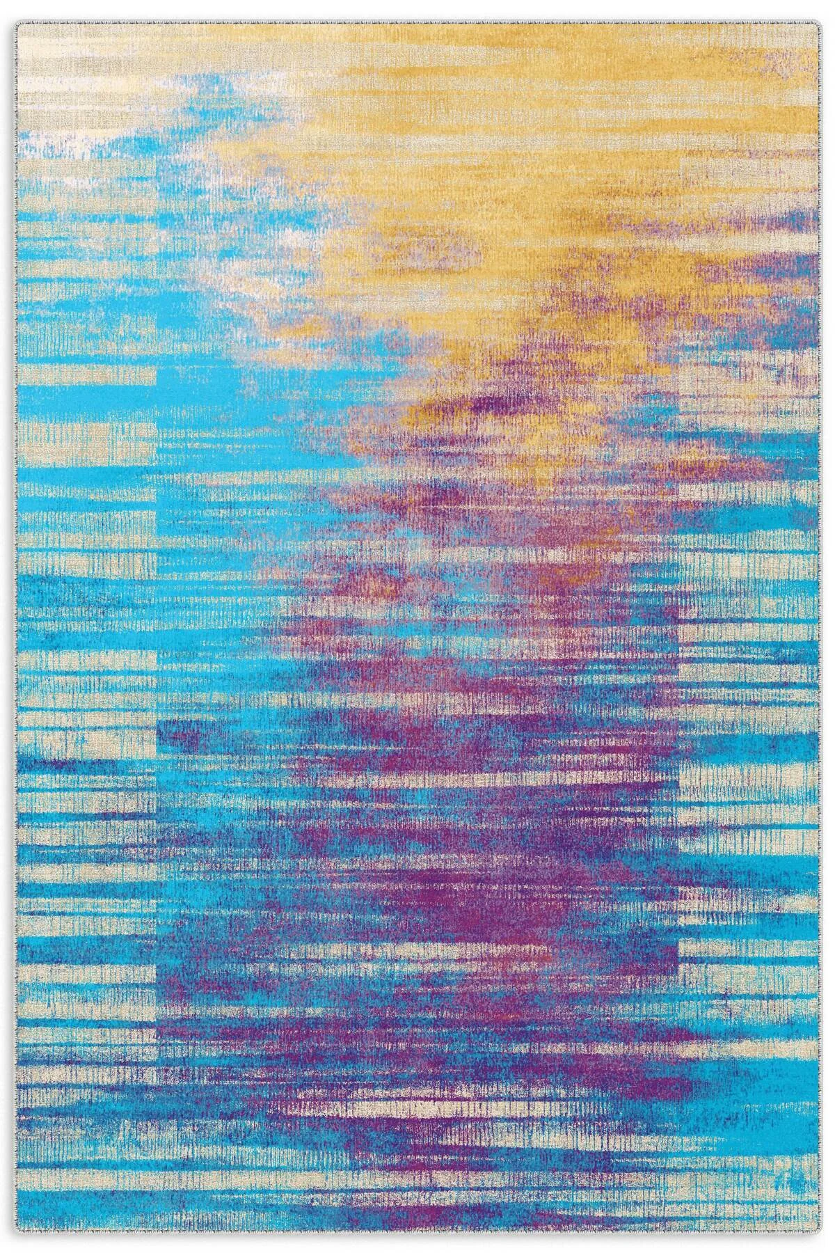 Turkuaz Sarı Mor Abstract Tasarım Şönil Halı Kilim Yolluk Kaymaz Yıkanabilir Saçaklı Turkuaz Sarı Mor Abstract Tasarım Şönil Halı Kilim Yolluk Kaymaz Yıkanabilir Saçaklı