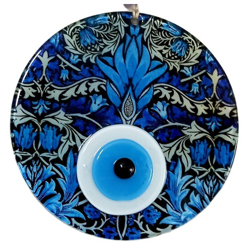 Woody Sofia Turkuazın Zarafeti Nazar Boncuklu Füzyon Cam 16 Santimetre Çapınd