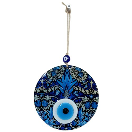 Woody Sofia Turkuazın Zarafeti Nazar Boncuklu Füzyon Cam 16 Santimetre Çapınd