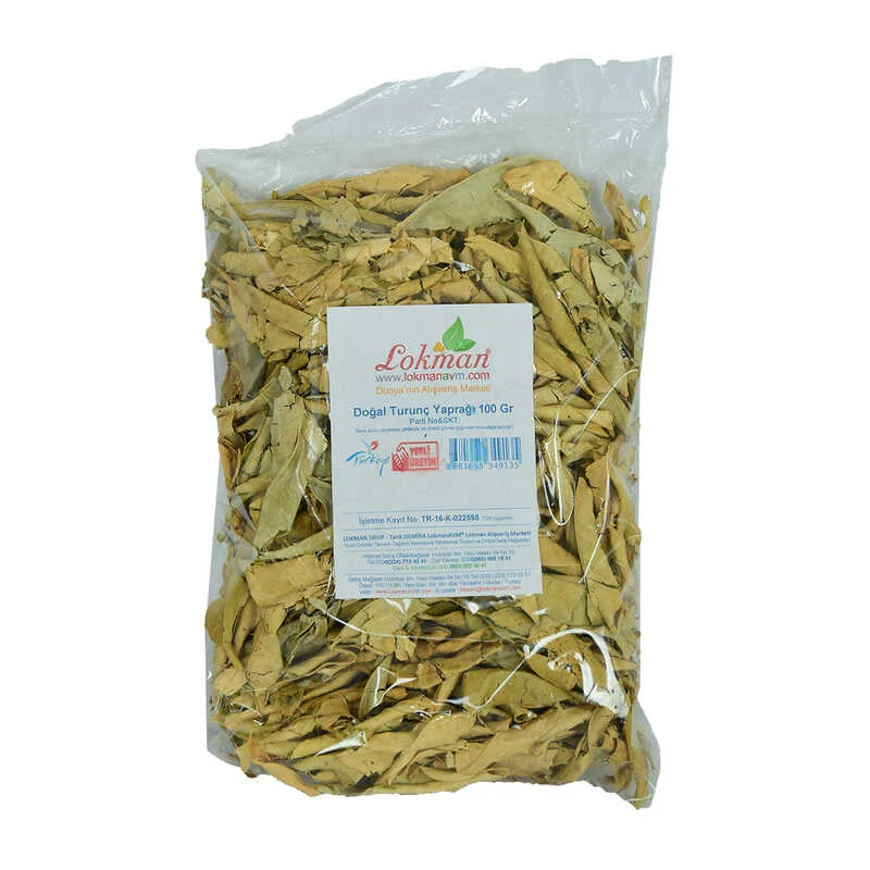 Turunç Yaprağı Doğal 100 Gr Paket — Olgun, Kurutulmuş ve Katkısız