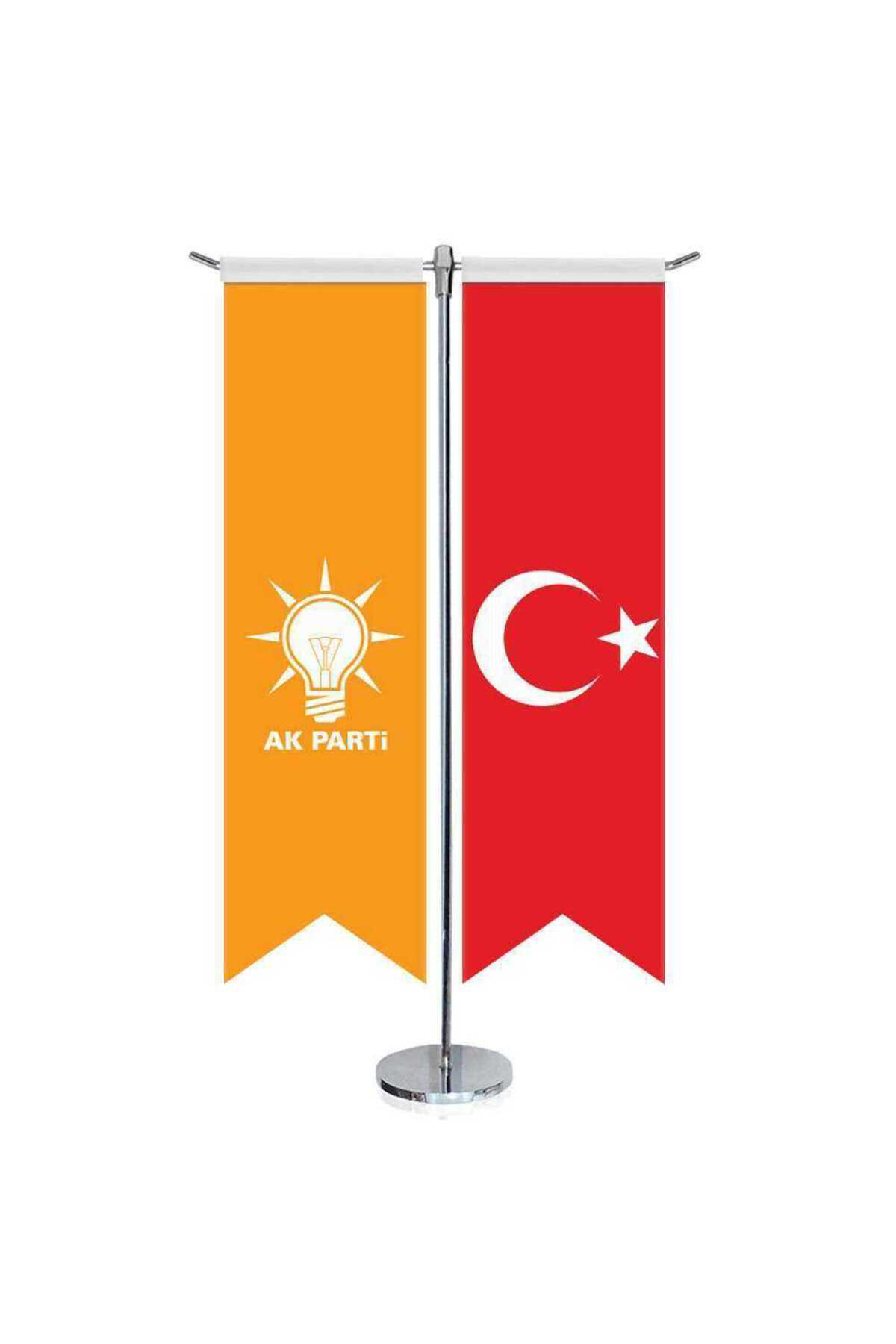 Turuncu Akparti (akp) Bayrağı Ve Türkiye - Kırlangıç - Saten T Di