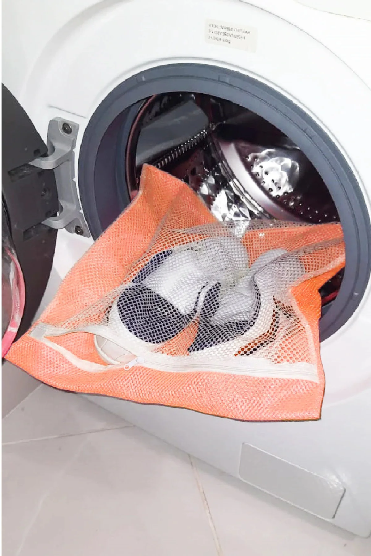 Turuncu - Fermuarlı - Hassas Çamaşır Terlik Ayakkabı Yıkama Files