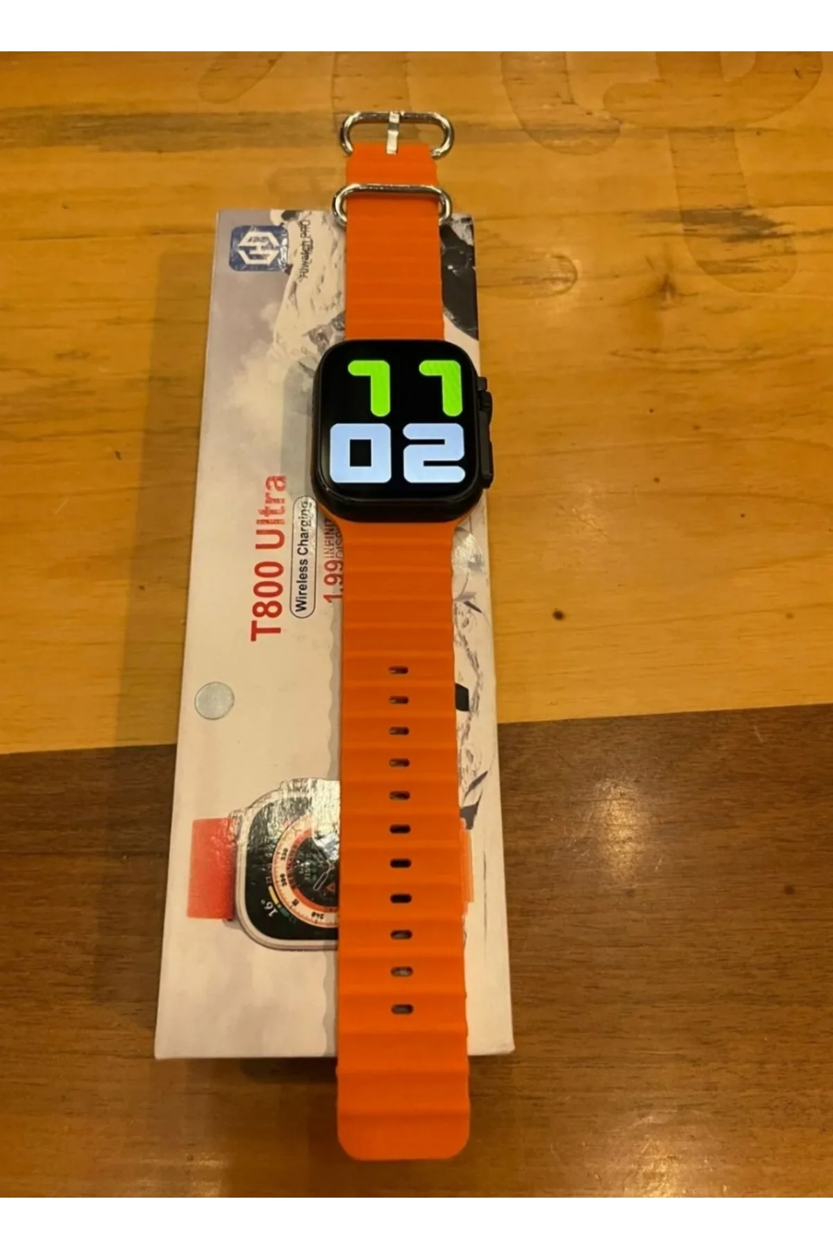 Turuncu Kordonlu Bluetooth Bağlantılı Akıllı Saat, Nabız Ölçer ve Sesli Görüşme Özellikli