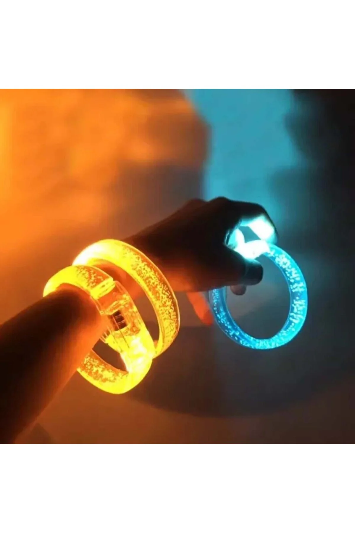 Turuncu Led Işıklı Baskı Yapılabilen Pilli Bileklik Bilezik 1,5 cm Genişlik