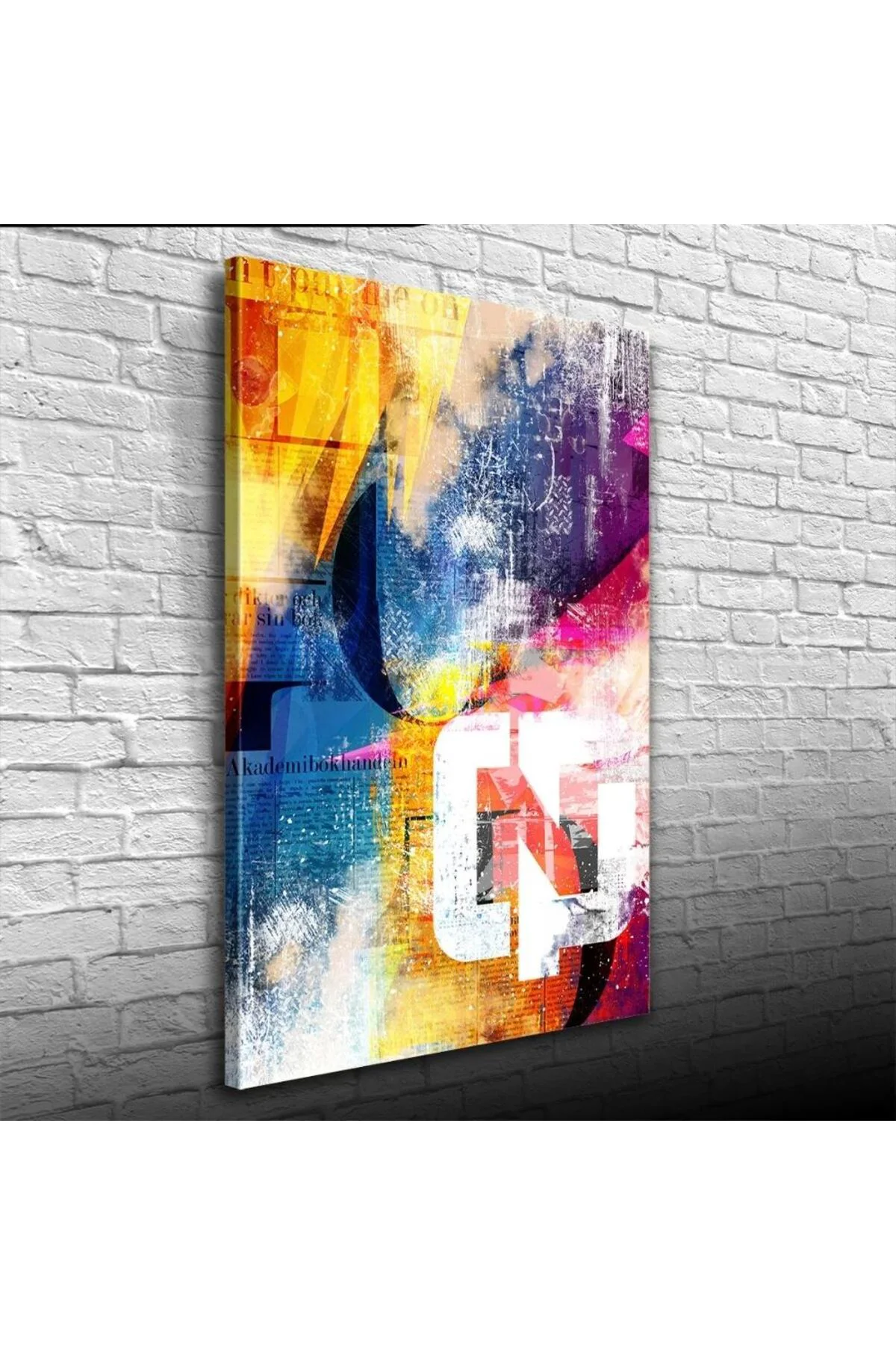 Turuncu Mavi ve Kırmızı Tonlarda Poster Kanvas Tablo 50 x70