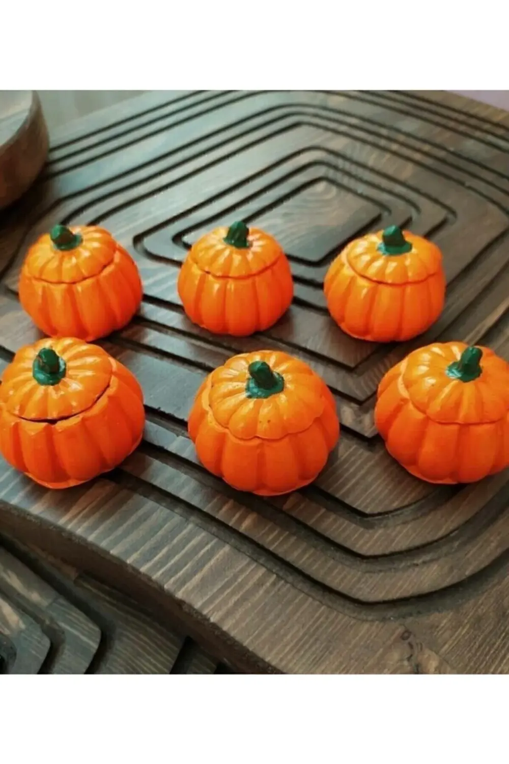 Turuncu Mini Bal Kabağı Lokumluk Şekerlik 6 Lı