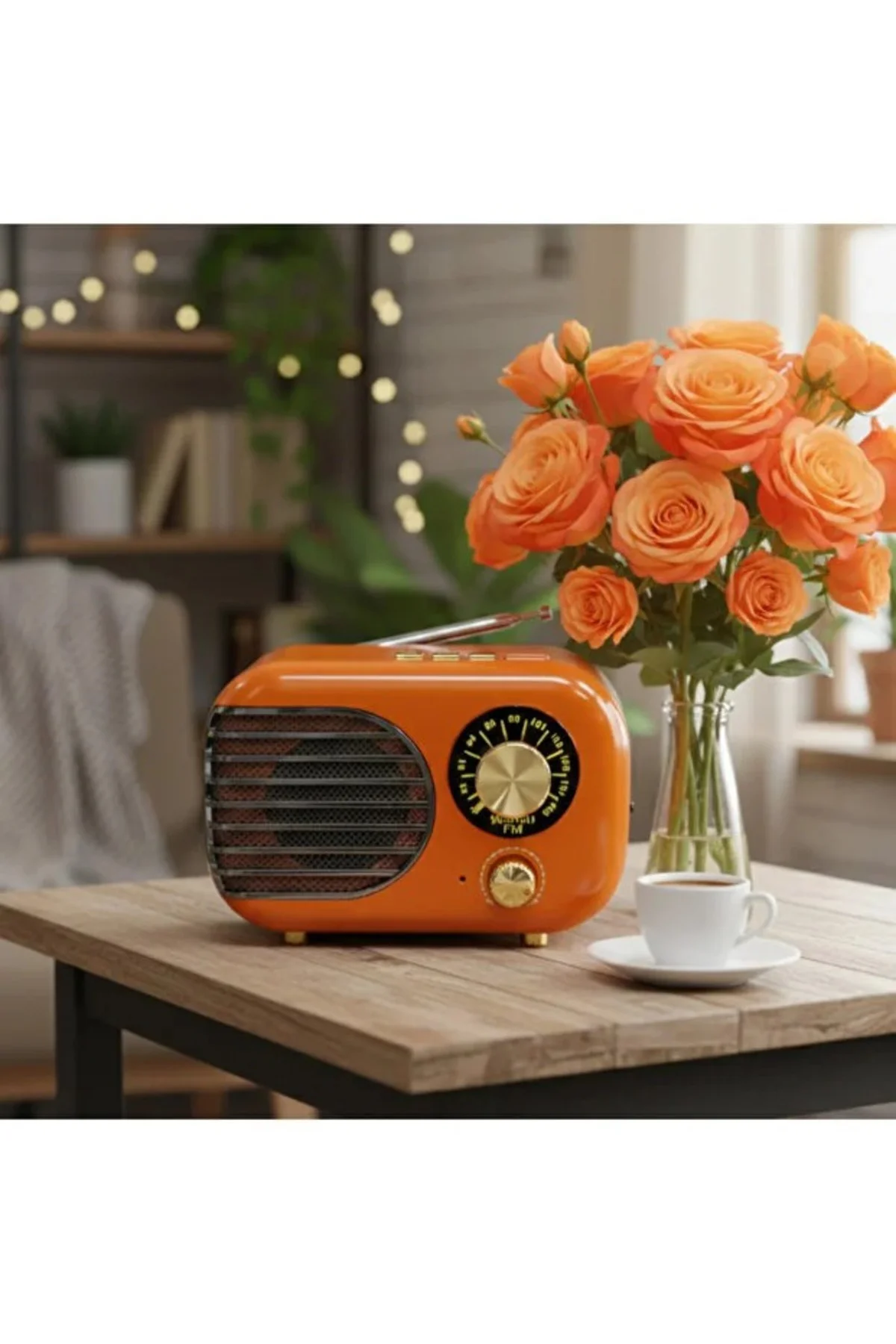 Turuncu Nostaljik ve Dekoratif Radyo (BT+FM+USB+SD)