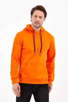 Turuncu Renk Kanguru Cepli Kapüşonlu Sweatshirt 1205 - TURUNCU