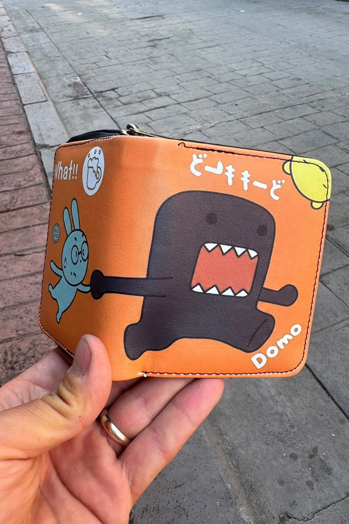 Turuncu What Domo Kun Unisex Cüzdan