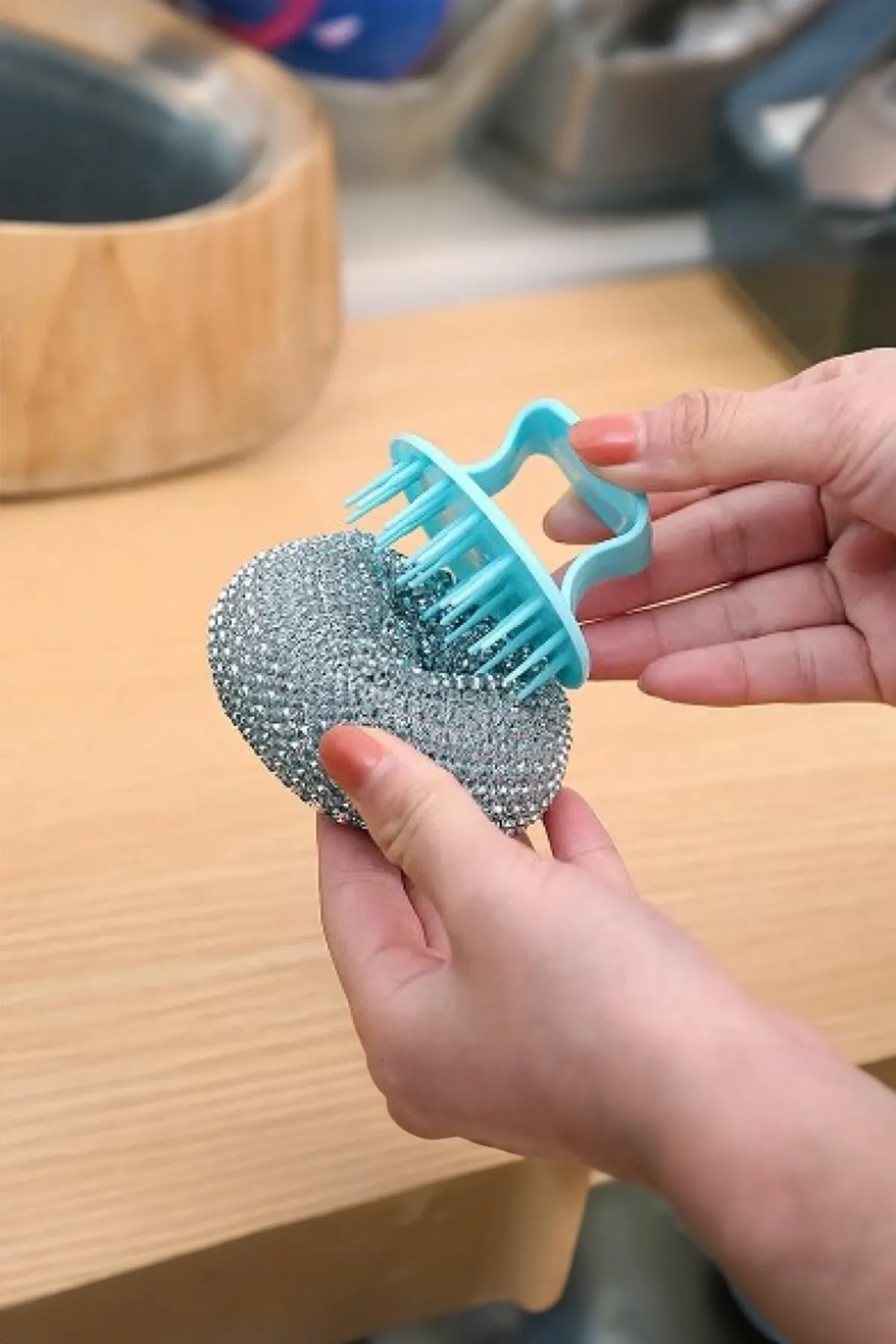 Just Cheap Store Tutacaklı Paslanmaz Çelik Top Bulaşık Ovma Teli Bulaşık Temizleme