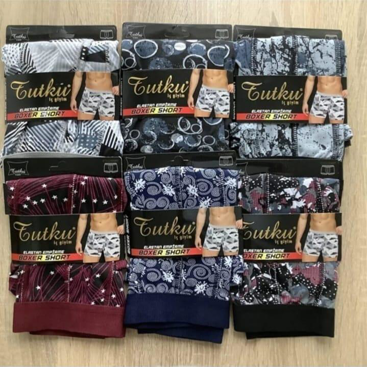 TUTKU 0119 ERKEK DESENLİ LİKRALI BOXER 10 ADET