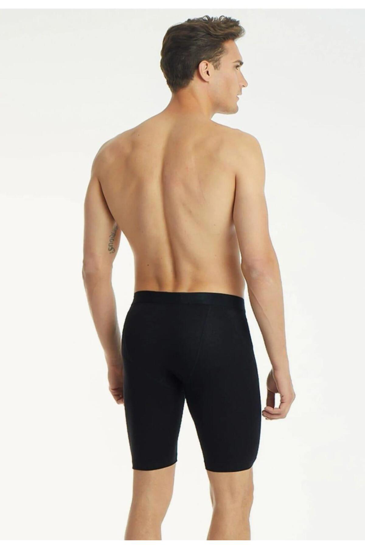 1253 ERKEK ELASTAN LİKRALI UZUN BOXER 12 ADET