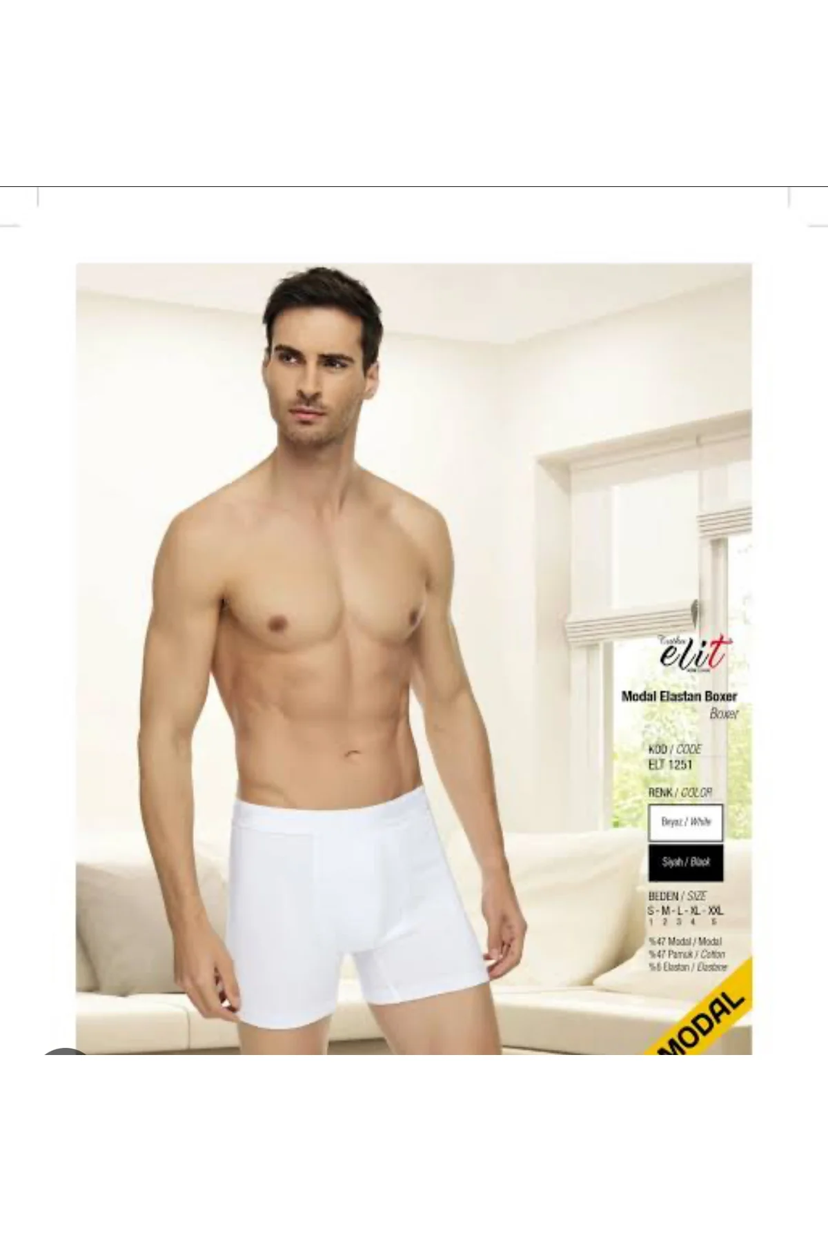 tutku elit erkek modal boxer  3lü