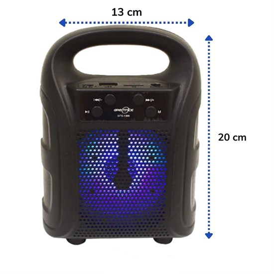 Tutmalı Mini Hoparlör Işıklı Taşınabilir Bluetooth Wireless Radyo