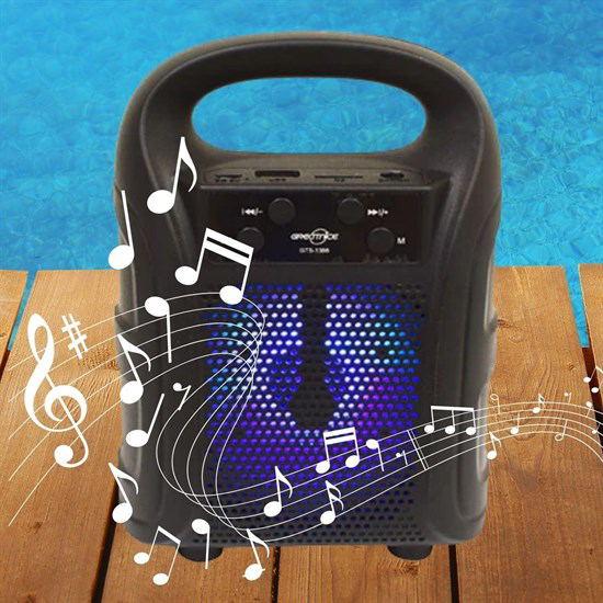 Tutmalı Mini Hoparlör Işıklı Taşınabilir Bluetooth Wireless Radyo