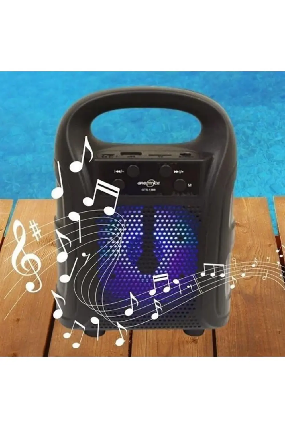 Tutmalı Mini Hoparlör Işıklı Taşınabilir Bluetooth Wireless Radyo