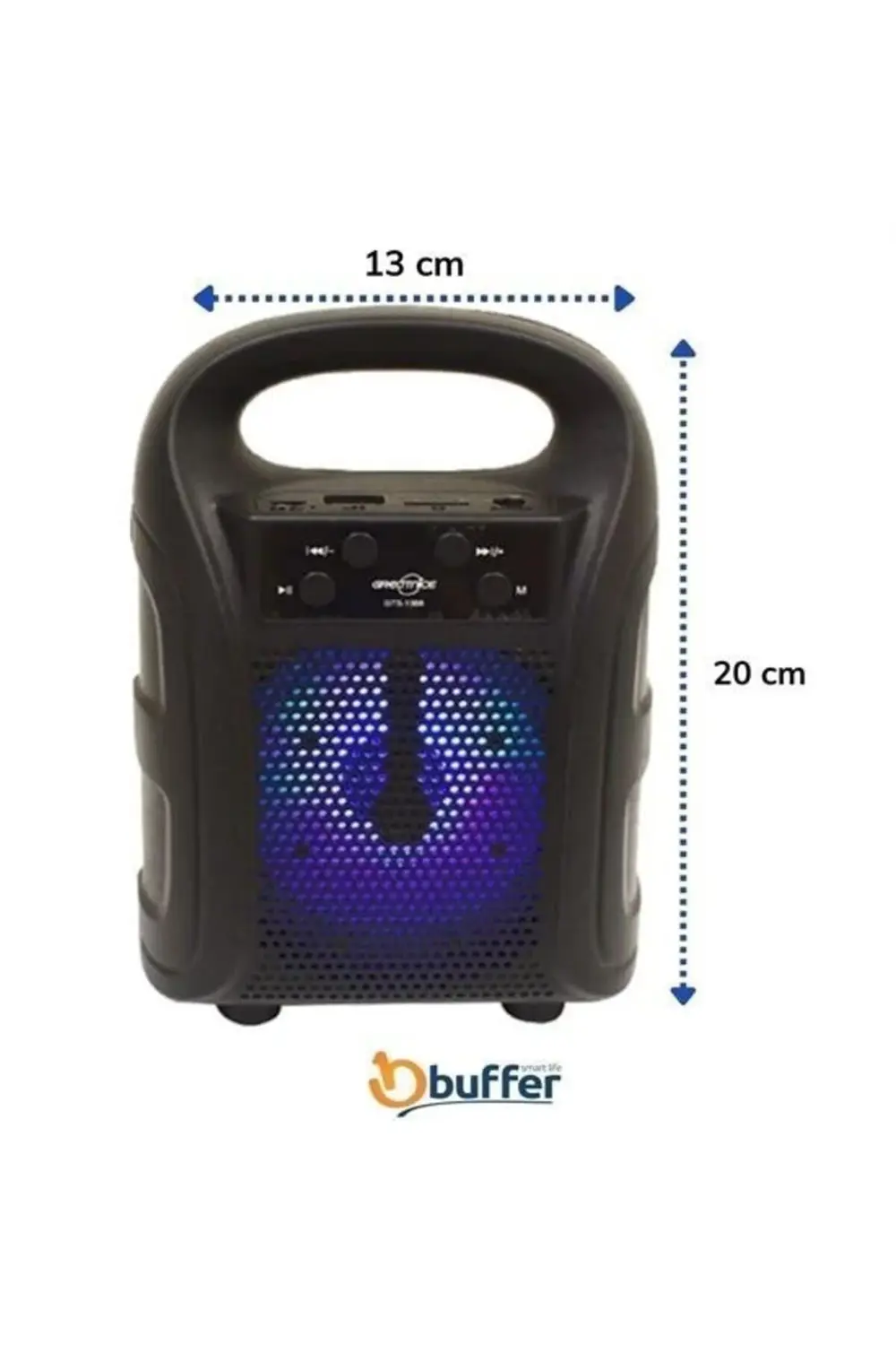 Tutmalı Mini Hoparlör Işıklı Taşınabilir Bluetooth Wireless Radyo