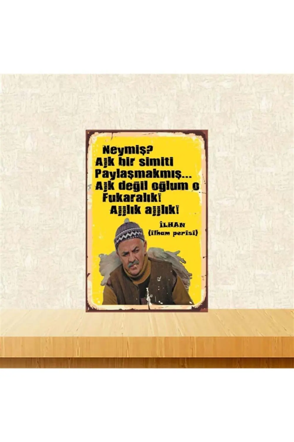 Tutunamayanlar İlham Perisi 20-30cm Retro Ahşap Poster Tkfx4129