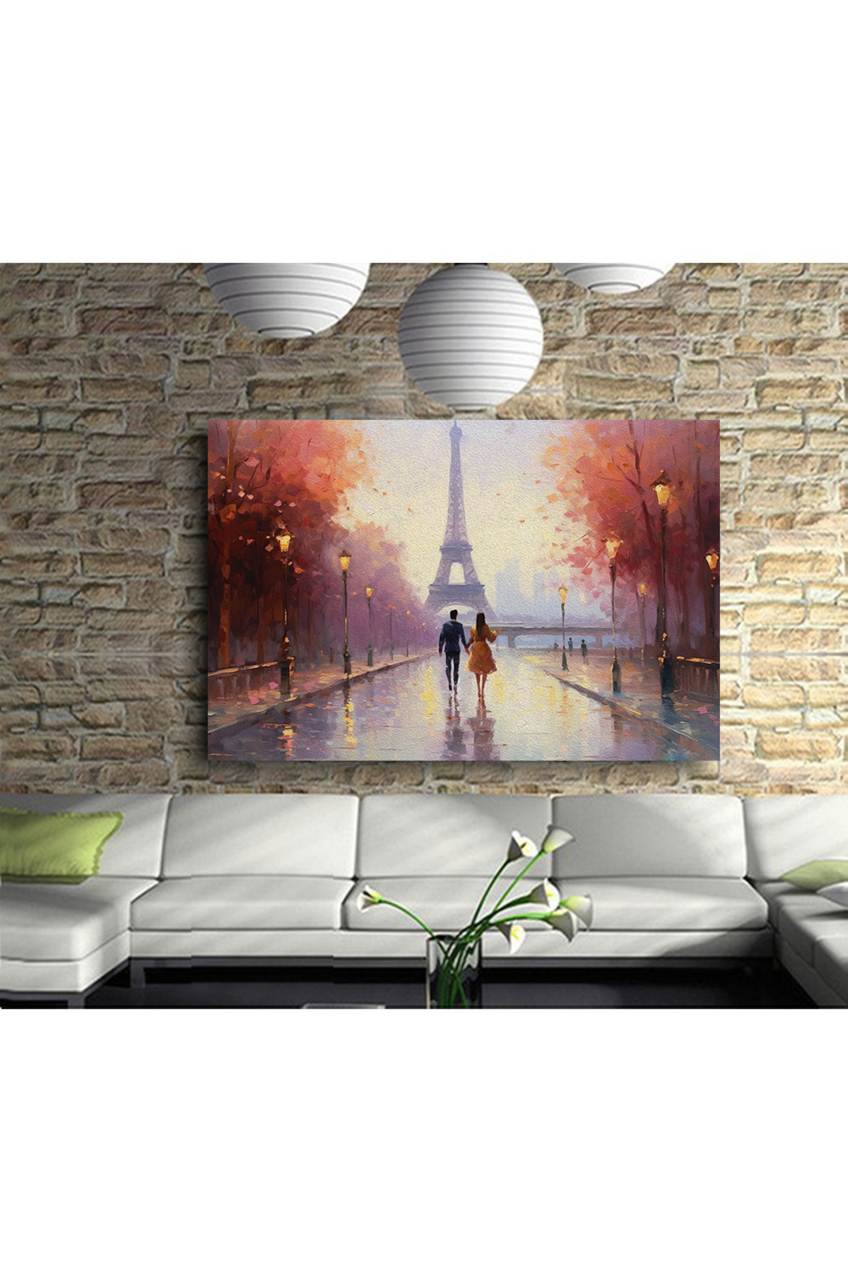 Tuval üzerine yağlıboya resim , çift, Paris , Eyfel Kulesi , mode