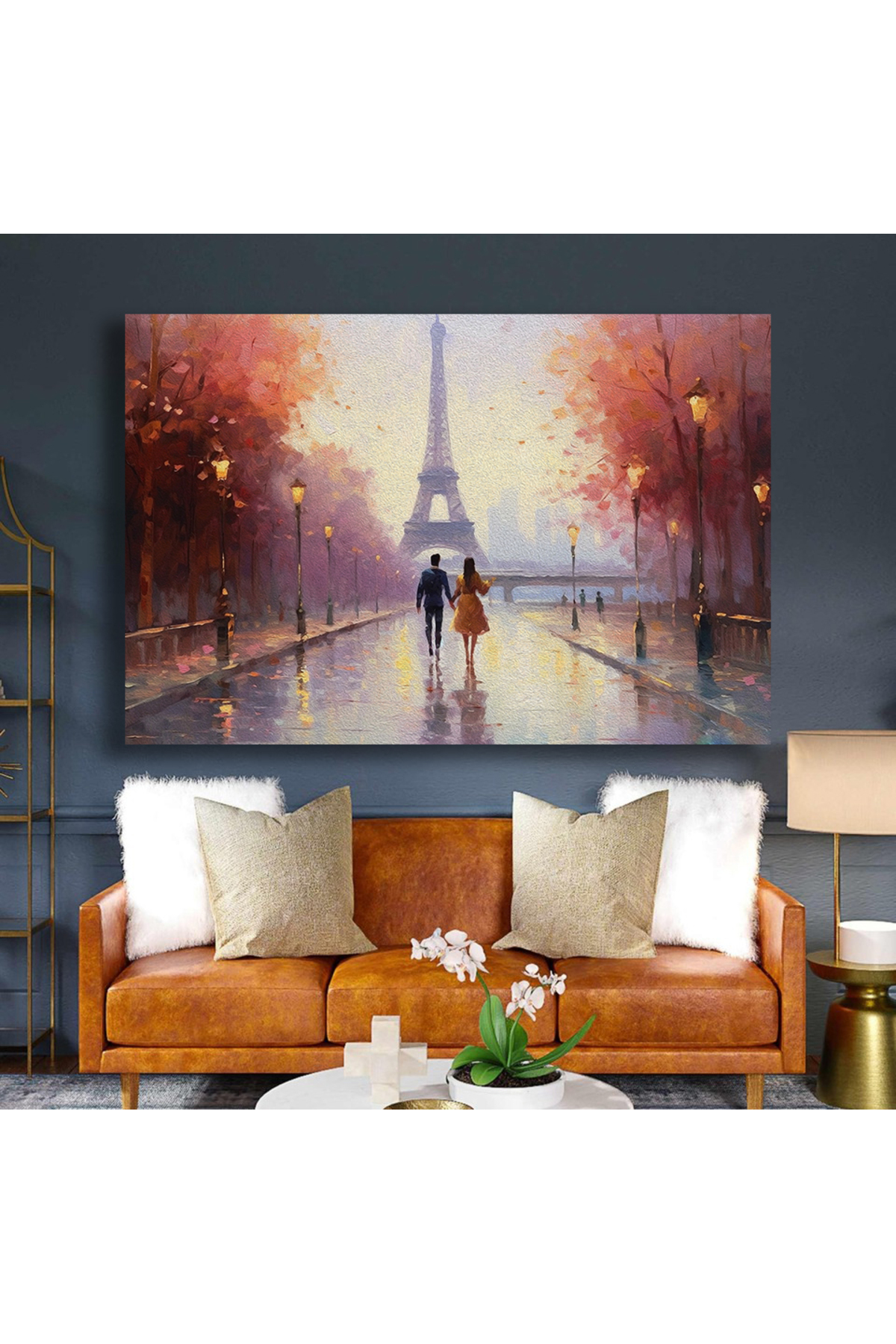 Tuval üzerine yağlıboya resim , çift, Paris , Eyfel Kulesi , mode