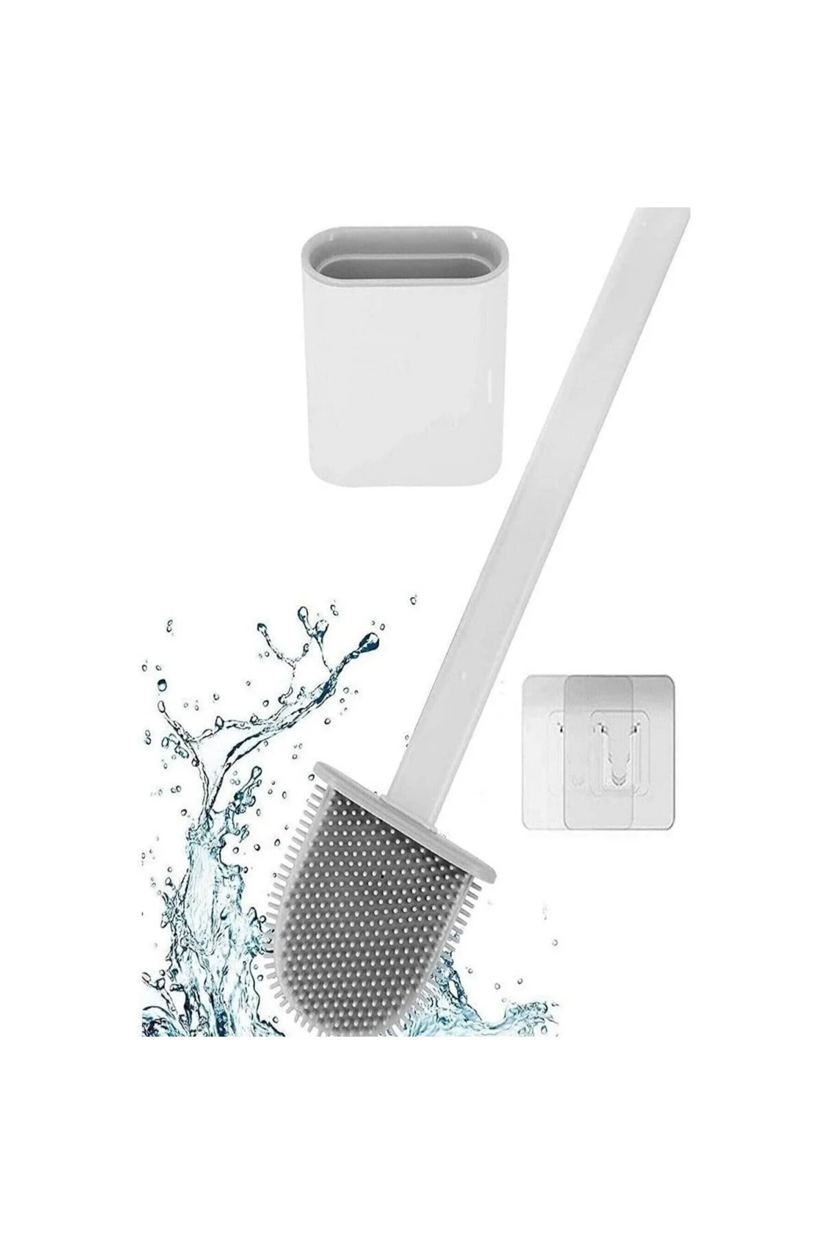 Tuvalet Fırçası Beyaz Renk Silikon Klozet WC Banyo Küvet Temizlem