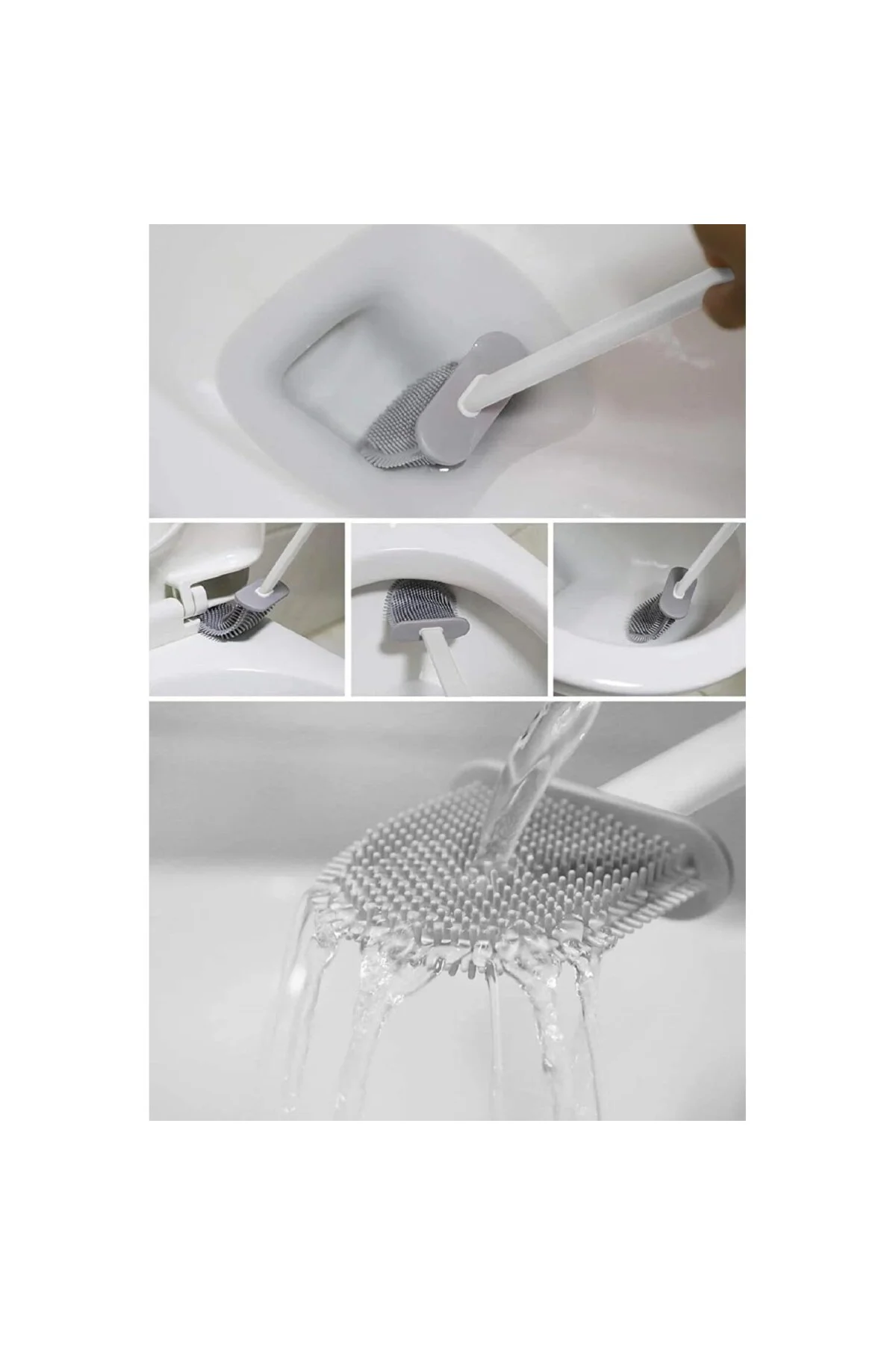 Tuvalet Fırçası Beyaz Renk Silikon Klozet WC Banyo Küvet Temizlem