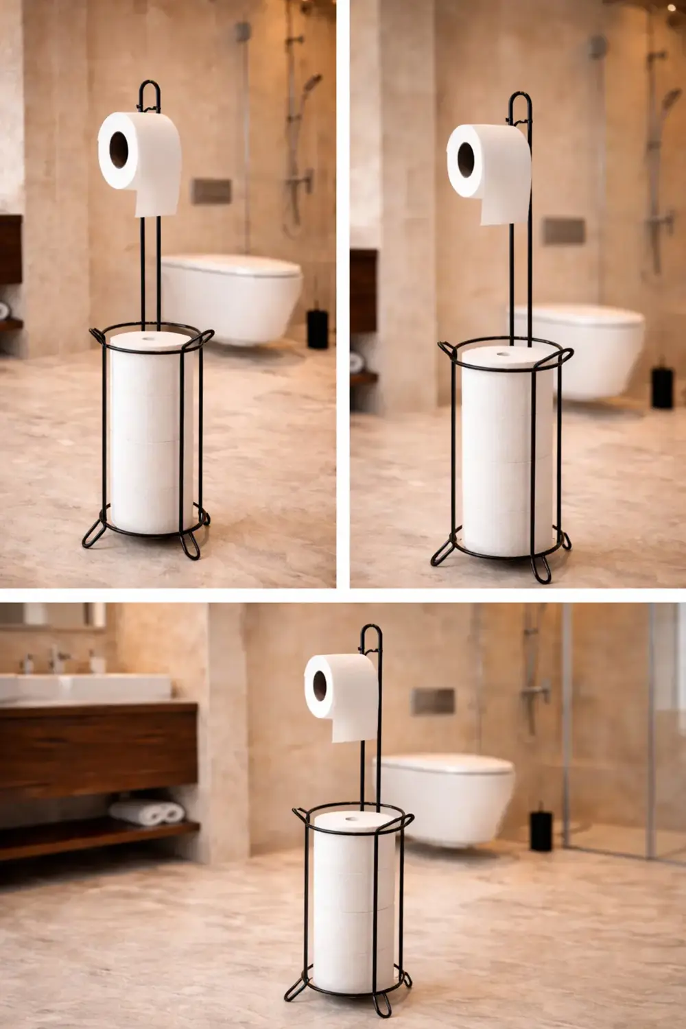 Tuvalet Kağıtlığı Wc Kâğıtlık Yedekli Metal Tuvalet Kağıdı Standı