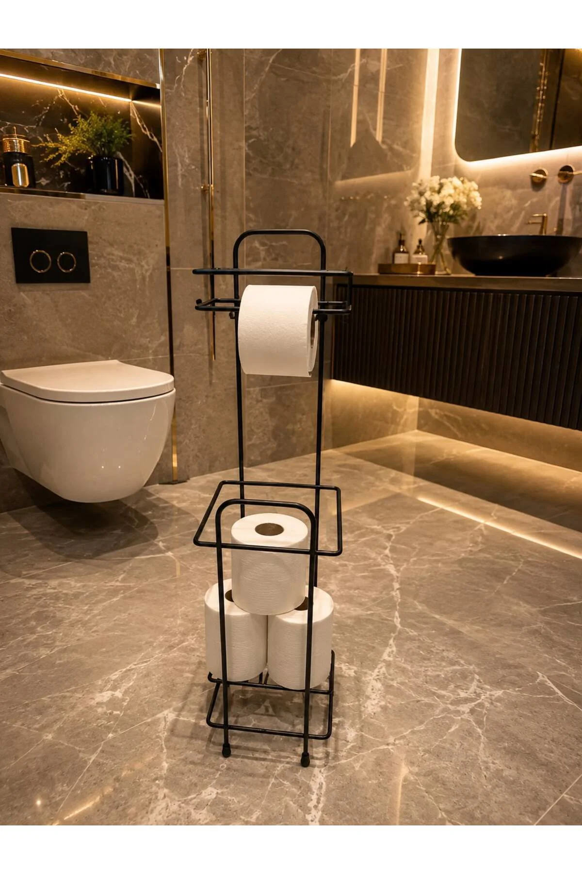 Tuvalet Kâğıtlığı Yedekli Metal Tuvalet Kağıdı Standı Tutacağı Askısı 60x14 cm Fiyatı, Yorumları ve Özellikleri