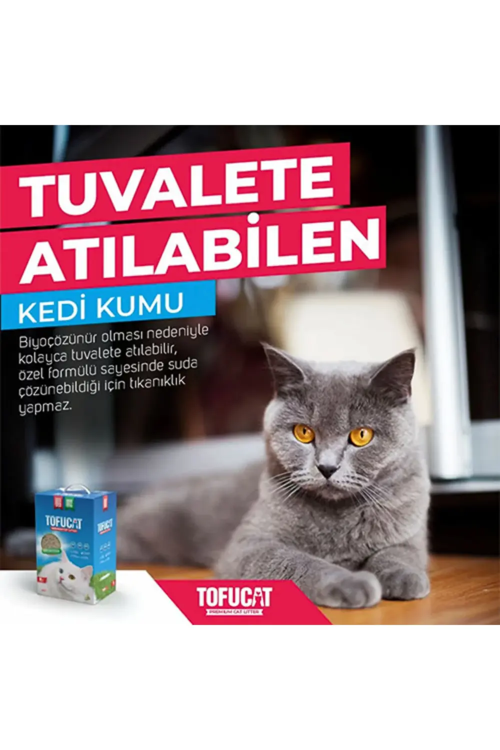 Tuvalete Atılabilen Koku Hapsedeci Topaklanan Doğal Kedi Kumu 8 L