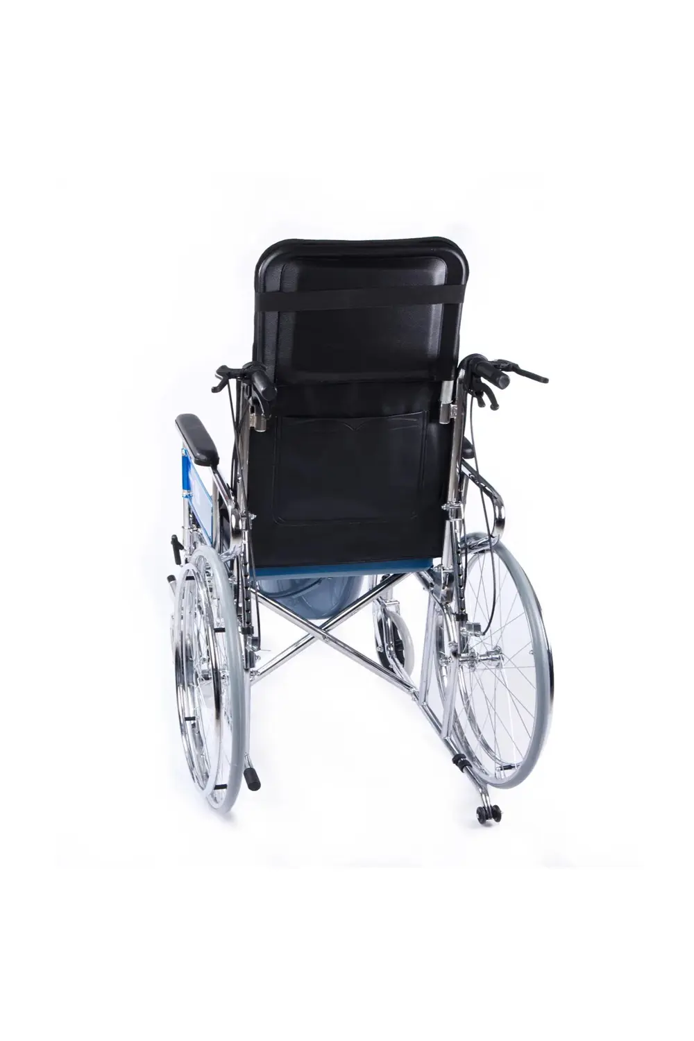 Tuvaletli Tekerlekli Sandalye | Sırt Yatar, Ayak Kalkar, Nikelaj