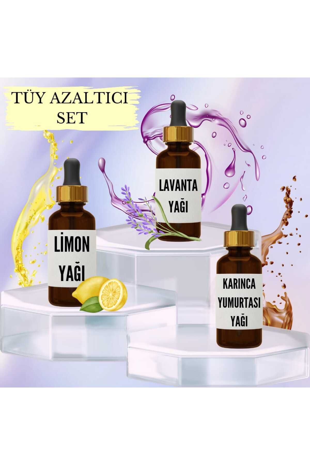 Çare Burada Tüy Azaltıcı Set Limon Yağı 20 Ml + Lavanta Yağı 20 Ml + Karınca 