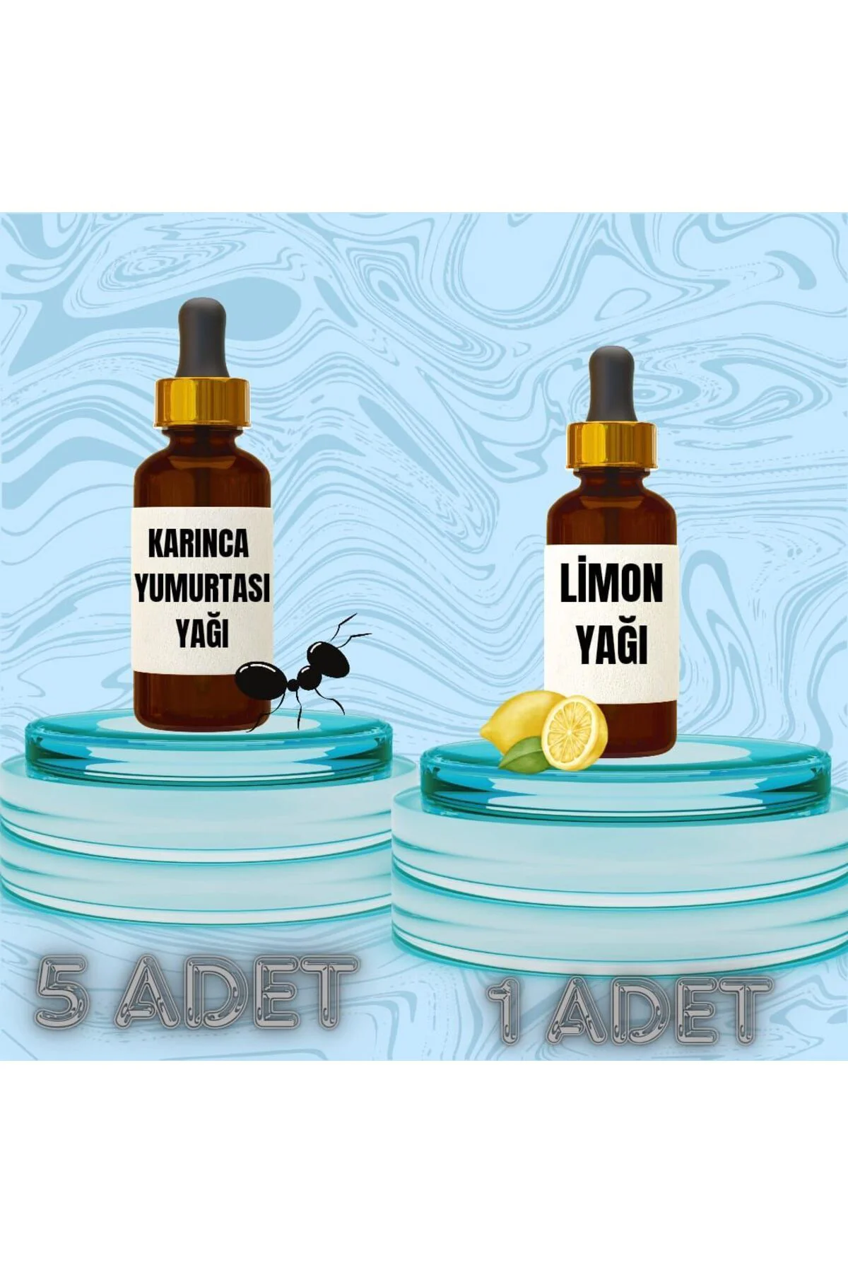 Tüy azaltıcı set 5 adet karınca yumurtası Yağı + 1 adet limon yağ