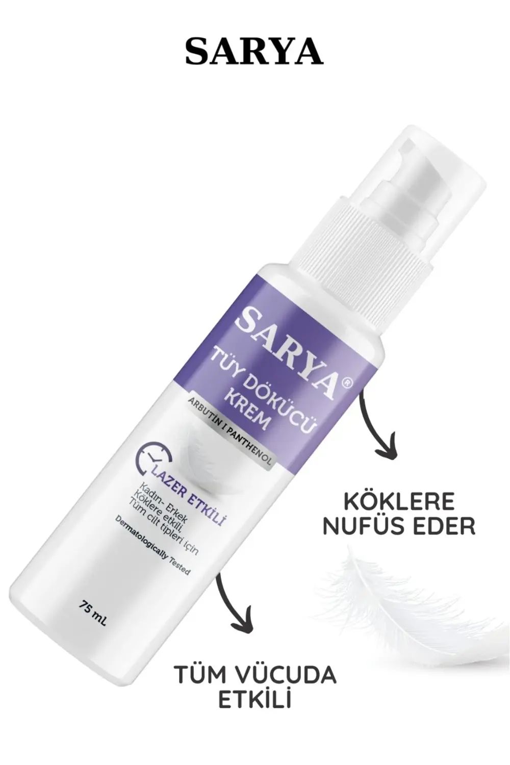 Tüy Dökücü Krem 75 ML Lazer Etkili Arbutin 1 Panthenol