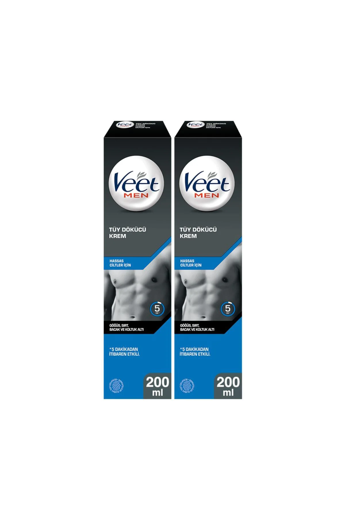 Tüy Dökücü Krem Erkeklere Özel, Hassas Cilt (2 x 200 ml)