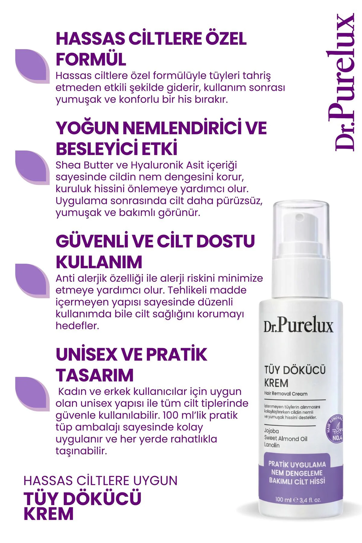 Tüy Dökücü Krem – Hassas Ciltlere Uygun Yumuşak ve Konforlu Tüy B