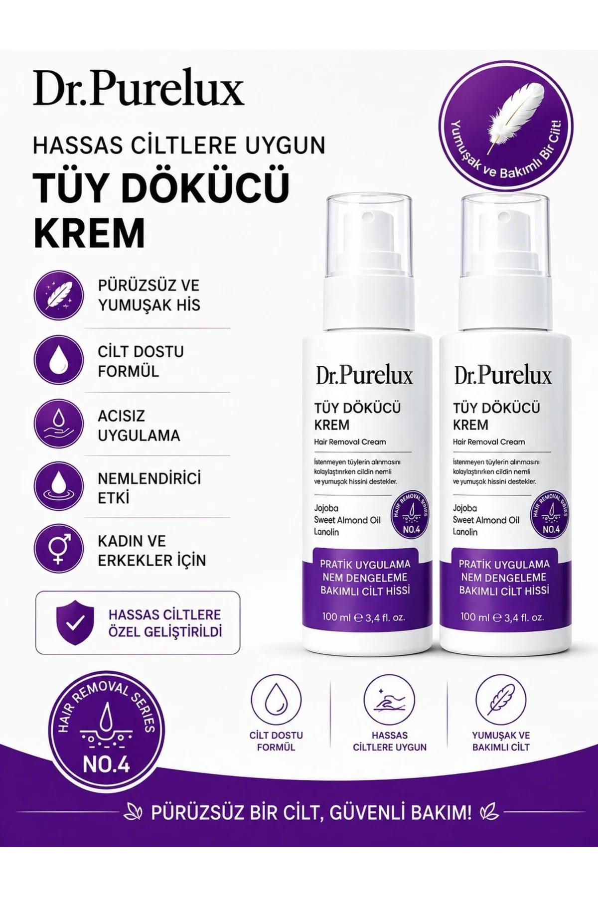 Tüy Dökücü Krem – Hassas Ciltlere Uygun Yumuşak ve Konforlu Tüy B