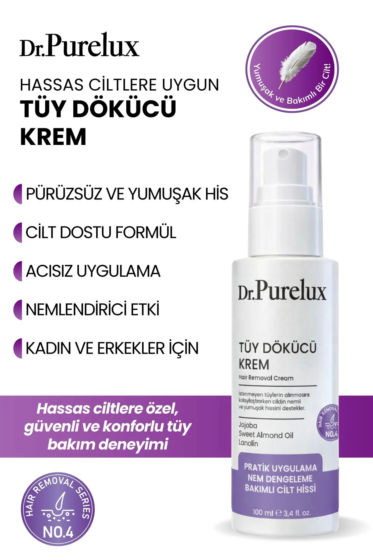 Tüy Dökücü Krem – Hassas Ciltlere Uygun Yumuşak ve Konforlu Tüy B